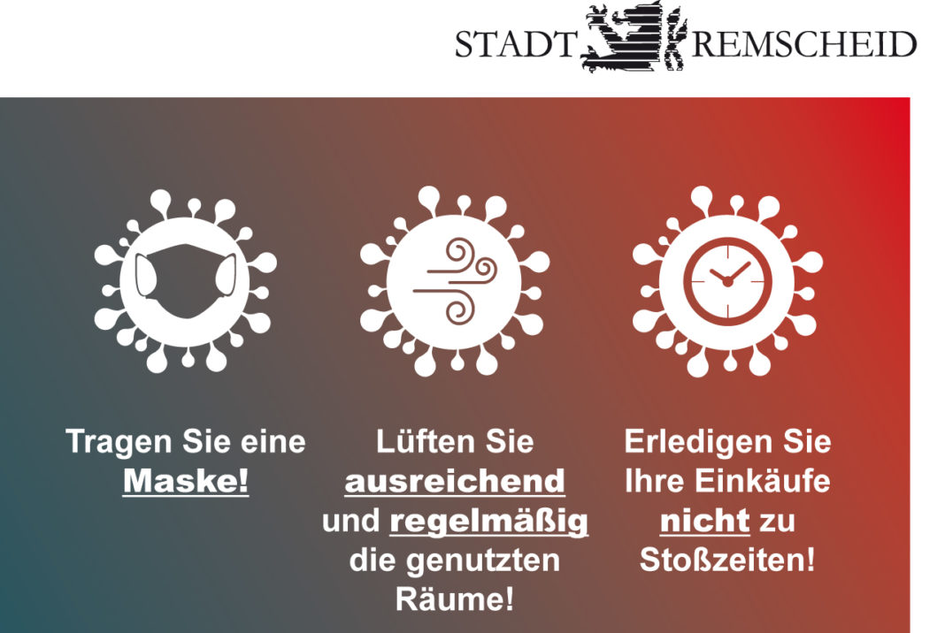 Ausschnitt aus dem neuen Corona-Plakat der Stadt Remscheid. Die zweite Welle muss dringend und aktiv abgewendet werden. Artwork: Stadt Remscheid