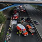 Übersichtsfoto der Unfallstelle auf der A1. Foto: Polizei Düsseldorf