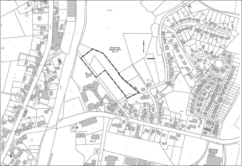 Gebietsabgrenzung zu dem Bebauungsplan Nr. 676 nördlich Schwarzer Weg. Quelle: Stadt Remscheid