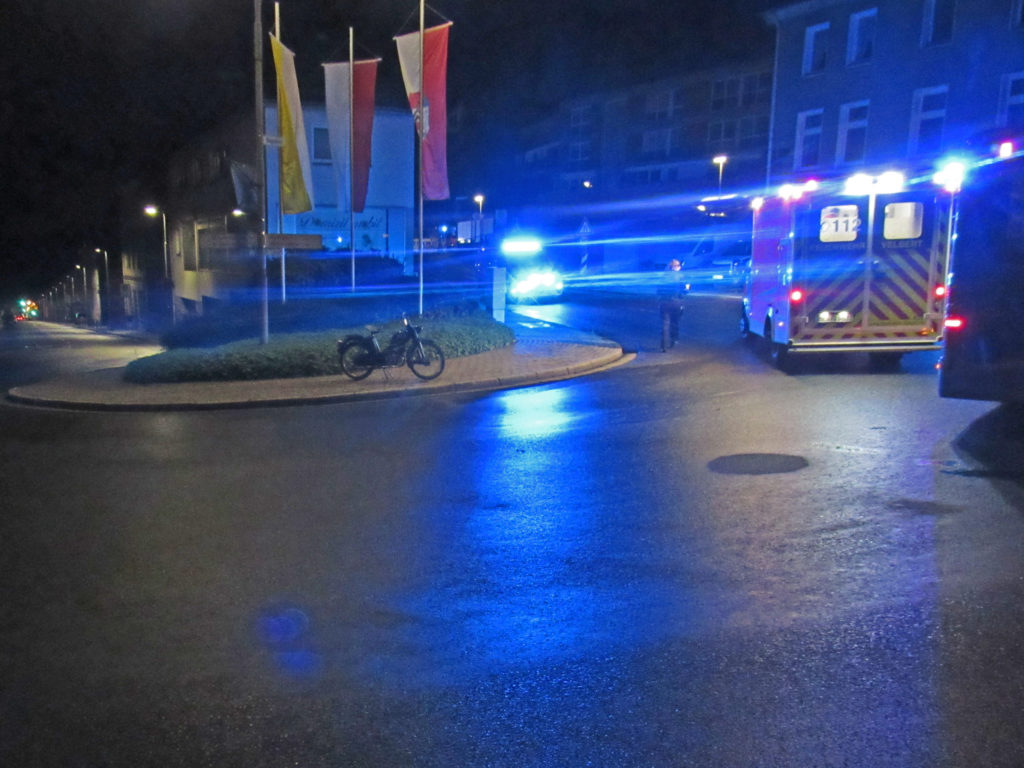 Die Unfallstelle in Neviges an Bogen- und Wilhelmstraße. Foto: Polizei Mettmann