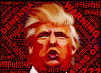Risikofaktor Donald J. Trump. Artwork: John Hain