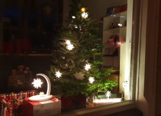 Bestellen: Lichterkette mit Herrnhuter Sternen für den Christbaum. Foto: Sascha von Gerishem