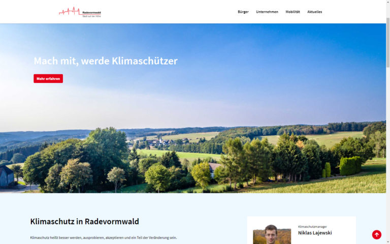 Website zum Klimaschutz in Rade online