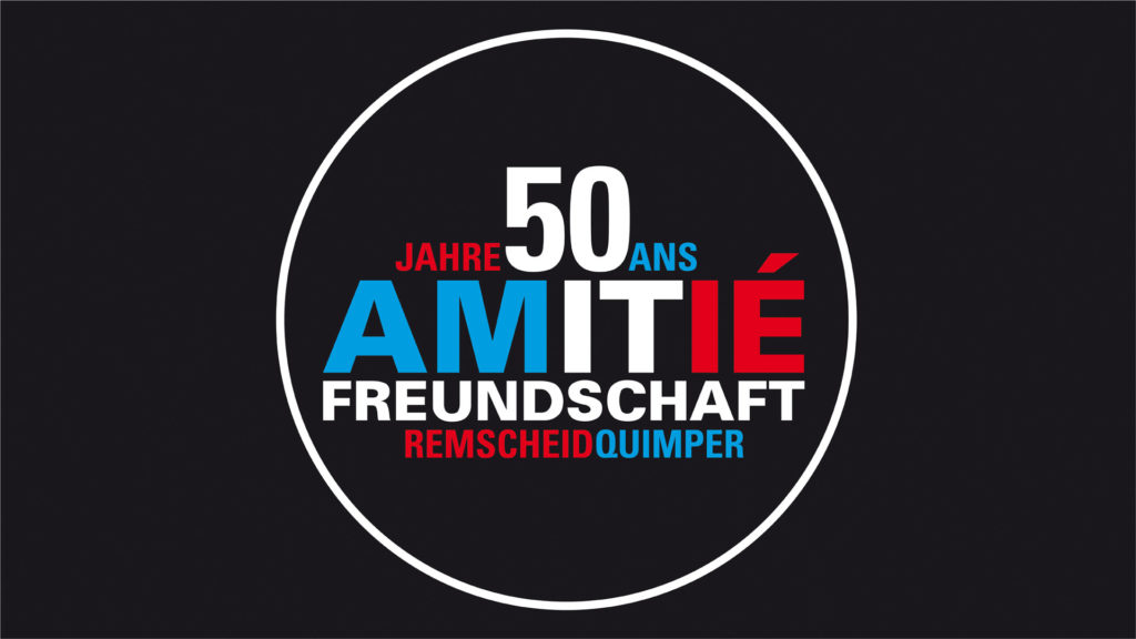 Das Logo zum Freundschaftsfest: Amitié - 50 Jahre Städtepartnerschaft Remscheid-Quimper.