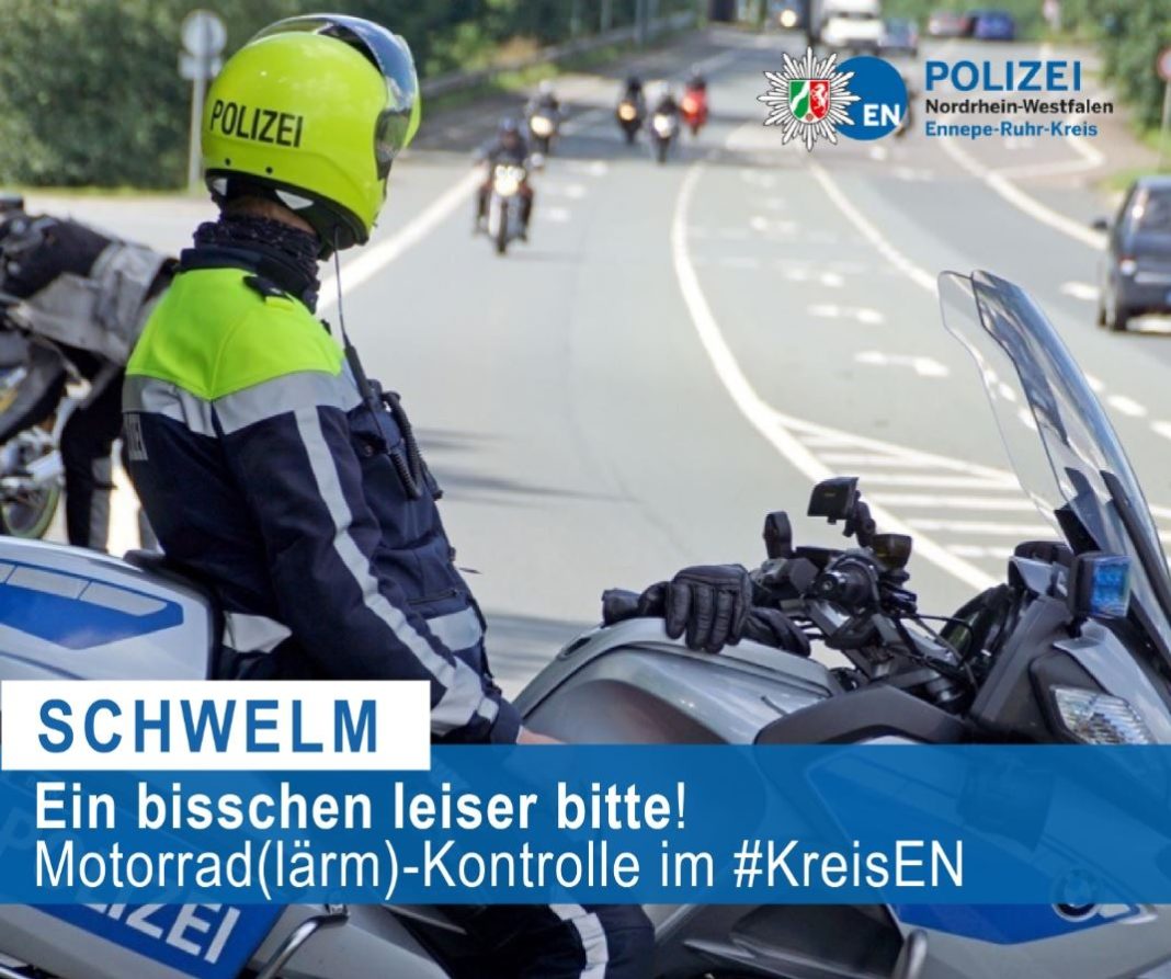 Ein bisschen leiser bitte! Motorrad(lärm)-Kontrolle im #KreisEN. Bild: Polizei Ennepe-Ruhr-Kreis