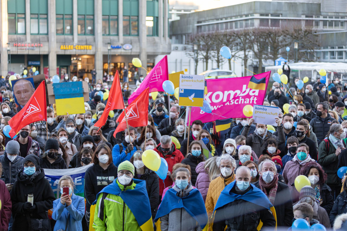 Remscheid sagte am 28. Februar schon deutlich Nein zum Krieg. Foto: Thomas E. Wunsch