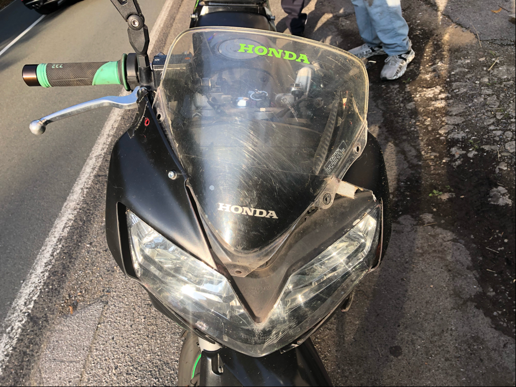 Die verunfallte Honda des Fahranfängers. Foto: Polizei RheinBerg